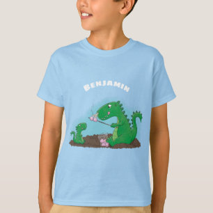 Cute dragons roasting marshmallows cartoon t-shirt