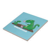 Cute dragons roasting marshmallows cartoon tegeltje (Zijkant)