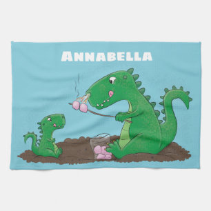 Cute dragons roasting marshmallows cartoon theedoek