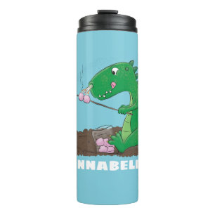 Cute dragons roasting marshmallows cartoon thermosbeker
