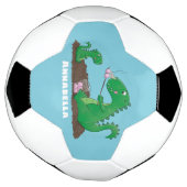 Cute dragons roasting marshmallows cartoon voetbal (Gedraaid)