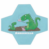 Cute dragons roasting marshmallows cartoon voetbal (Enkel)