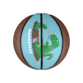 Cute draken die marshmallows roosteren basketbal (Verticaal)