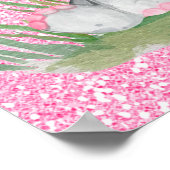 Cute Dream Big Roze Glitter Meisje Olifant   Poster (Hoek)