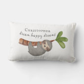 Cute Dream Happy Dreams Kinder Sloth Monogram Kussen (Achterkant)