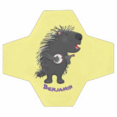 Cute drôle porc-épic avec dessin animé de banjo (Plat)