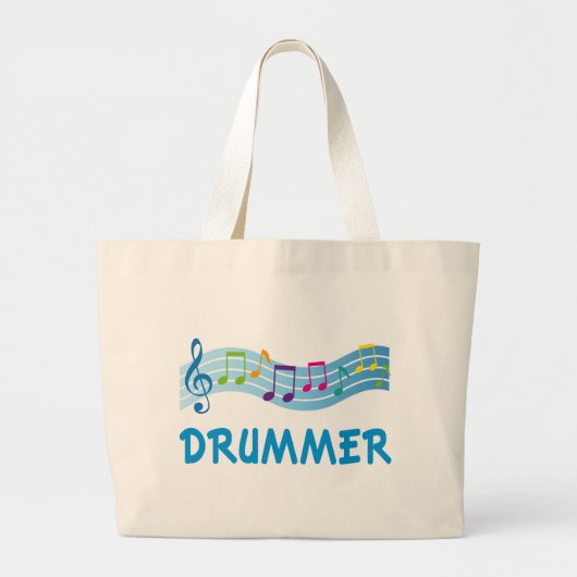 Cute Drummer Personeel Grote Tote Bag (Voorkant)