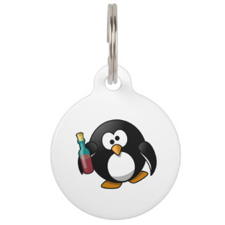 Cute Drunken Penguin Art Huisdierpenning