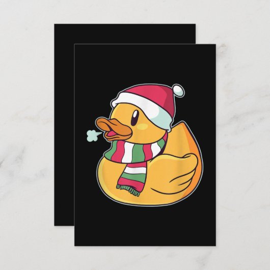 Cute Dub Duck Kerstmis Informatiekaartje (Voorkant / Achterkant)