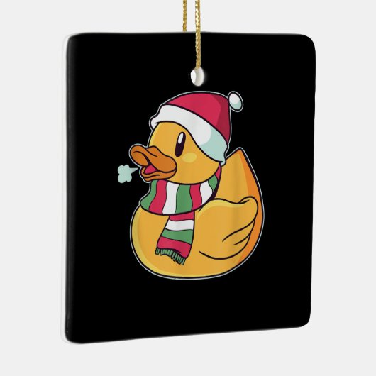 Cute Dub Duck Kerstmis Keramisch Ornament (Rechts)