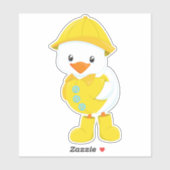Cute Duck, Baby Duck, Duck in Raincoat, Rain Sticker (Vel)