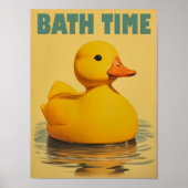 Cute Duck Bath Time Print Yellow Rubber Duck Print (Voorkant)