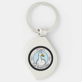 Cute Duck "Cant Eat Bread" Celiacs Disease Sleutelhanger