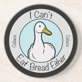 Cute Duck "Cant Eat Bread" Celiacs Disease Zandsteen Onderzetter