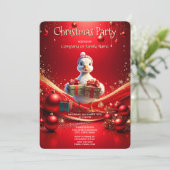 Cute Duck Christmas Holiday Party Invitation (Debout devant)
