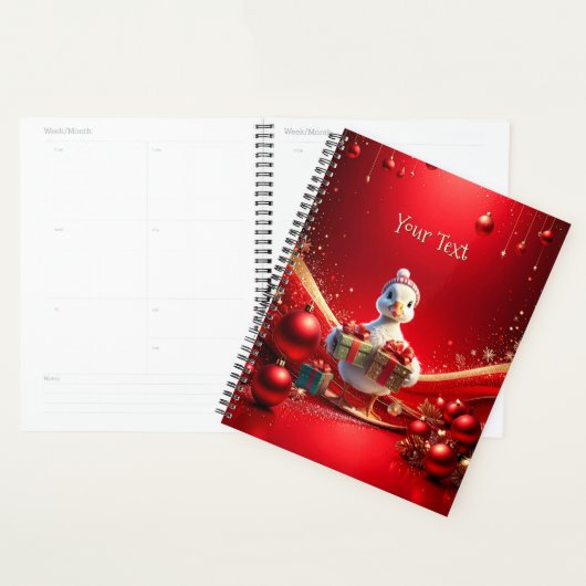 Cute Duck Christmas Holiday Planner (Devant avec enveloppe)