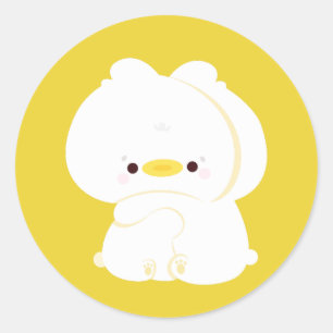 Cute Duck Couple Ronde Sticker