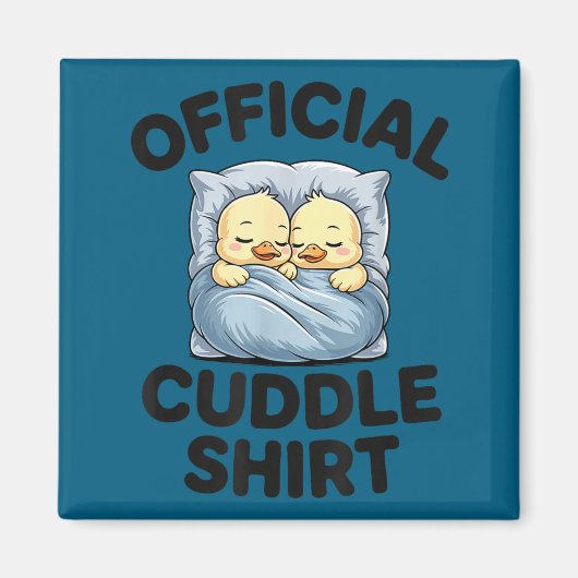 Cute Duck Couple Snuggle Cuddle Magneet (Voorkant)