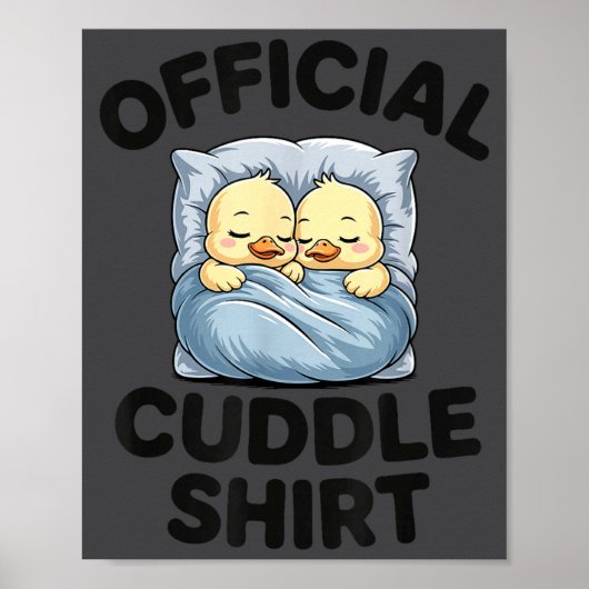 Cute Duck Couple Snuggle Cuddle  Poster (Voorkant)