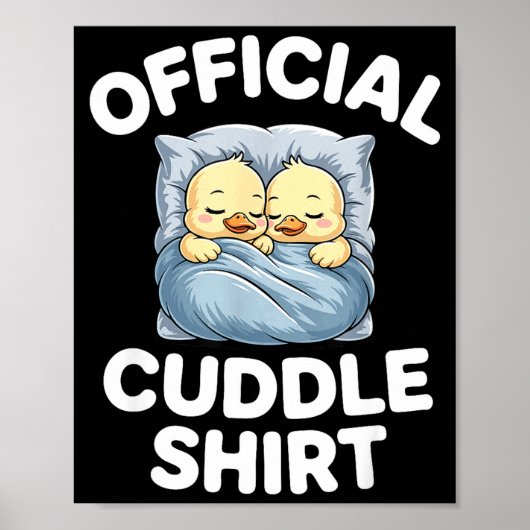 Cute Duck Couple Snuggle Cuddle  Poster (Voorkant)