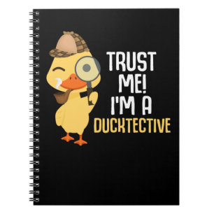 Cute Duck Detective Animal Humor Duck Lover Notitieboek