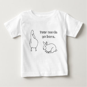 Cute Duck en Rabbit Drawing Jouw tekst tshirts