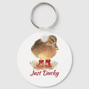 Cute Duck Fun Quote "Just Ducky" Sleutelhanger