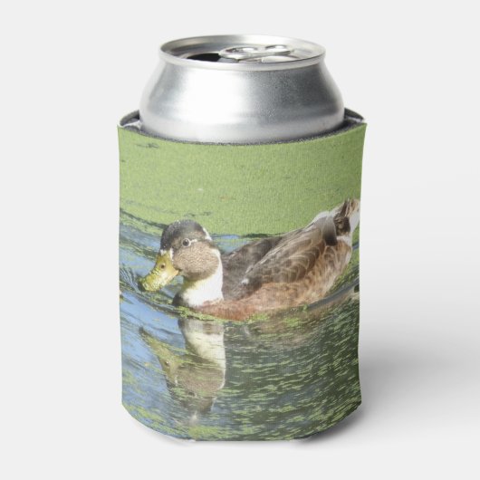 Cute Duck in Duckweed Koelbox Blikjeskoeler (Blikje Voorkant)