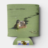 Cute Duck in Duckweed Koelbox Blikjeskoeler (Achterkant)