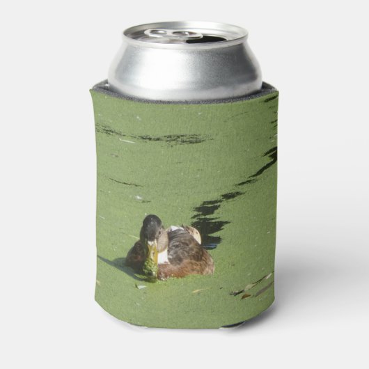 Cute Duck in Duckweed Koelbox Blikjeskoeler (Blikje Achterkant)