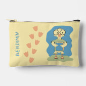Cute Duck Nerd with Book Kid Yellow Pencil Pouch  Etui (Voorkant)