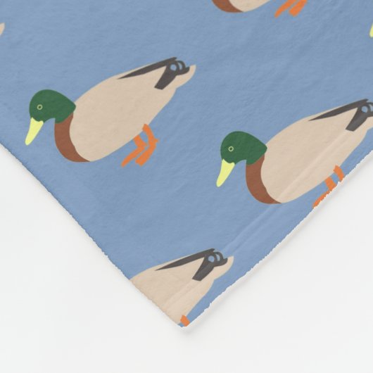 Cute Duck Pattern op Blue Fleece Deken (Hoek)