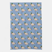 Cute Duck Pattern op Blue Theedoek (Verticaal)