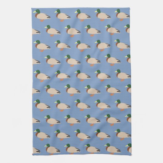 Cute Duck Pattern op Blue Theedoek (Verticaal)