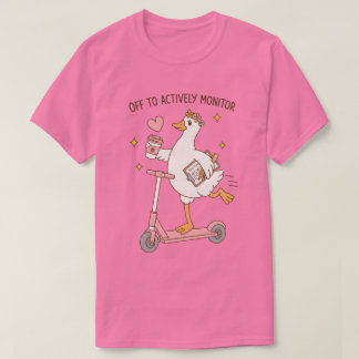 Cute Duck Professional on Scooter Daily Planner T-shirt