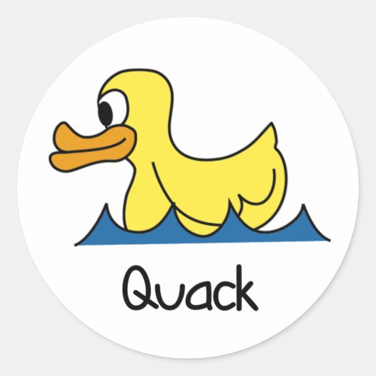 Cute Duck Ronde Sticker (Voorkant)