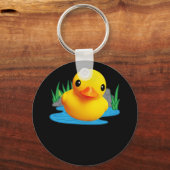 Cute Duck Rubber die 3D-effect vermindert Sleutelhanger (Voorkant)