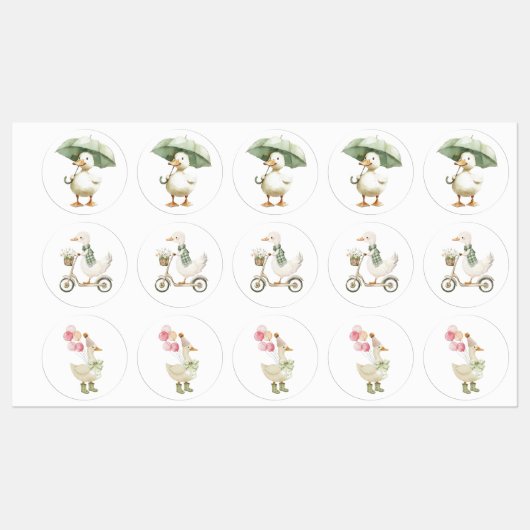 Cute Duck Stickers (Feuille)