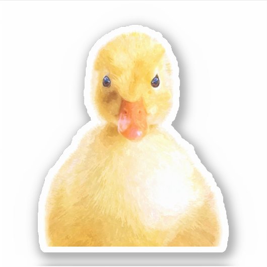 Cute Ducking Portret Sticker (Voorkant)