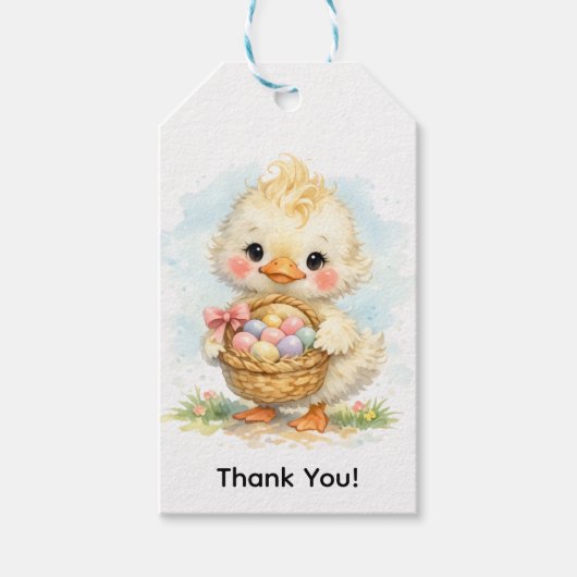Cute Duckling Easter Egg Party Thank You Cadeaulabel (Voorkant)