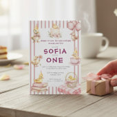 Cute Duckling First Birthday Invitation