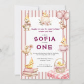 Cute Duckling First Birthday Invitation (Devant)