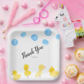 Cute Ducks Hand Waterverf Baby shower Dank u wel Papieren Bordje (Feest)