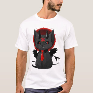 Cute Duivel Kat Aesthetic T-Shirt Kawaii Goth Kat