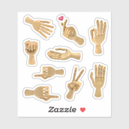 Cute Dummy Speelgoed Hand Sticker Set
