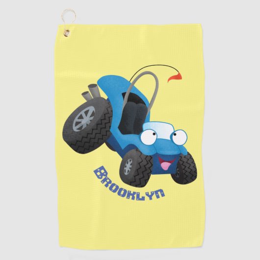 Cute dune buggy off road vehicle cartoon  golfhanddoek (Voorkant)