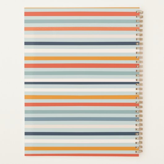 Cute Dusky Orange Bleu Motif rayé ocre (Dos)