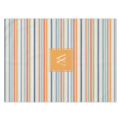 Cute Dusky Oranje Blue Ochre Striped Pattern Tafelkleed (Voorkant (Horizontaal))