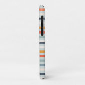 Cute Dusky Oranje Blue Striped Pattern Monogram Case-Mate iPhone Case (Achterkant/links)