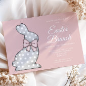 Cute Dusty Pink Bunny Easter Brunch Kaart